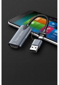 Resim Hdmı To Usb 3.0 Type C Video Capture Görüntü Aktarıcı Kart Kamera Oyun Canlı Yayın Yakalama Aparatı 