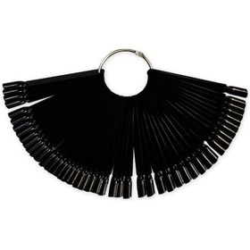 Resim Moveevo 50 Adet Abs Materyal Tırnak Rengi Serim Tablosu, Çıkarılabilir, Demir Çemberli, Kokuşuksuz, Eğitim Ve Gösterim İçin Siyah 