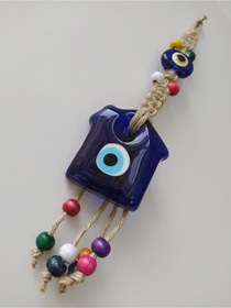 Resim Ev Nazar Boncuğu 6 6 Cm Makrome Duvar Dekoru 