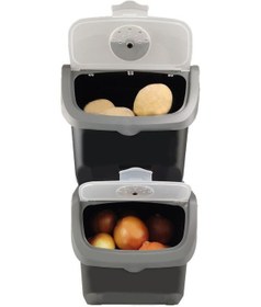 Resim Digithome Coral 2'li Soğan Patates Saklama Kabı 12 Litre - Gri 