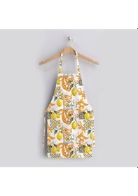 Resim Limon Tasarımlı Mutfak Önlüğü Keten Kumaş, Uluslararası Yıkama Ve Solmama Sertifikası Çok Renkli 