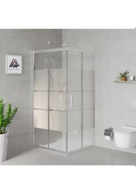 Resim Vesta D100 Kare Duşakabin Parlak Profil Kumlu Cam H: 190 Cm Diğer 