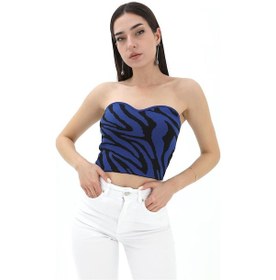 Resim Wpr Zebra Desen Triko Crop - Saksmavisi - Kadın 