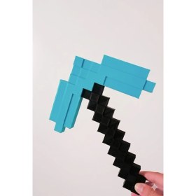 Resim Alisa 3D 25CM Minecraft Elmas Kazma, Minecraft Diamond Pickaxe 25 cm 
