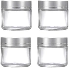 Resim 4 Adet 50 ml Boş Şeffaf Cam Seyahat Krem ve Organizer Kavanozu Kozmetik Şişesi 