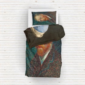 Resim Van Gogh Self Portrait & İnci Küpeli Kız Çift Taraflı Nevresim Takımı - Tek Kişilik 