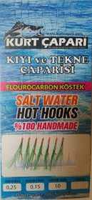 Resim Kurt Çapari 10 Numara 7 İğneli Koyu Yeşil Simli 0.25 Beden 0.15 Kısa Köstek 