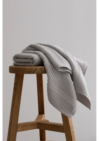 Resim Ivory Gri Bordürlü Mikro Fiber %100 Pamuk 2li El Yüz Havlusu Seti Gri 