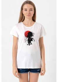 Resim Violet Evergarden Anime Dark Poster Beyaz Kadın Bisikletyaka Tshirt Beyaz 