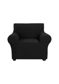 Resim Streç Kanepe Kılıfı Süt İpek Kumaş Kaymaz Yumuşak Kanepe Kanepe Kılıfı 1 Kişilik Yıkanabilir Oturma Odası Çocuklar Evcil Hayvanlar İçin Siyah Çok Renkli 