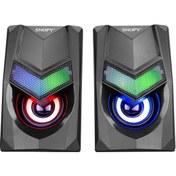 Resim Snopy SN-X25 2.0 Multimedia RGB Işıklı 3W*2 Siyah USB Speaker Hoparlör 16:00 a Kadar Verilen Siparişler Aynı Gün Kargoda