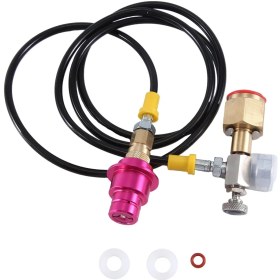 Resim Empoorlium Duo/terra/art Için 2000PSI Basınç Göstergeli Co2 Adaptör Hortumu Daha Büyük Co2 Şişelerine Hızlı Bağlantı, Gazlı Şişe (Yurt Dışından) 
