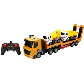Resim 1:18 Suncon Sesli Ve Işıklı Usb Şarjlı Uzaktan Kumandalı Taşıyıcı Kamyon 50 Cm 43264 Kahverengi Kamyon Çok Renkli 