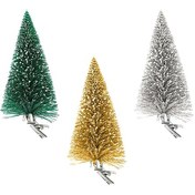 Resim Suntek Masa Mağazası Vitrin Partisi Klip Masa Üstü Ile 3 x Yapay Yılbaşı Ağacı 