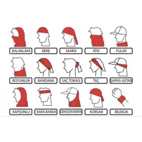 Resim Bebo Store Outdoor Spor , Motosiklet ve Bisiklet Kullananlara Özel Desenli Buff Boyunluk Bandana Balaklava 
