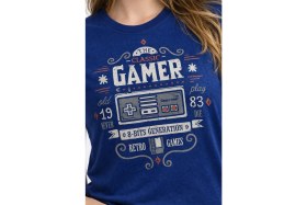 Resim Minblu Retro Temalı Indigo Tişört 