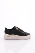 Resim Dgn Kadın Bağcıklı Şerit Detaylı Sneakers Ayakkabı Siyah Beyaz Altın 366102682 