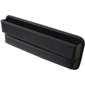 Resim Youtek Siyah Deri Araba Koltuk Aralığı Dolgu Organizer - 33 12.5cm Depolama Kutusu Araç Gereci 