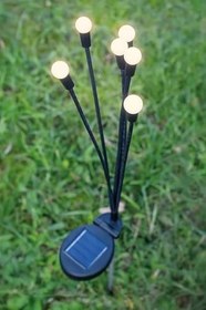Resim BUFFER® Güneş Enerjili Bahçe Lambası, LED Dış Mekan Aydınlatma, Plastik Top Tasarım, Otomatik Açma Kapama, Solar Güç, 2 Adet 