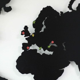 Resim Dilsiz Metal Dünya Haritası - Modern Duvar Dekoru - M - 110x64 cm / Altın 