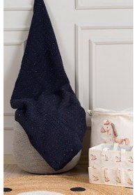 Resim Toffy Lacivert Kırçıllı Örgü Bebek Battaniyesi 100x100 Lacivert 