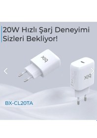 Resim Bix Bx-cl20ta 20w Pd Hızlı Şarj Adaptörü 3a Usb-c'den Lightning K 