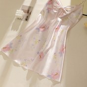 Resim 1 adet Kadın Seksi V Yaka Şeffaf Dantel Uyku Giysisi Çiçek Baskılı, Yumuşak Polyester Spandex Karışımı, Rahat Gevşek Kalıp, Tatlı ve Şık Ev Giyimi Yetişkinler için 