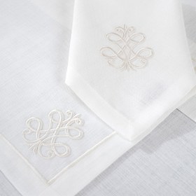 Resim Royal Beyaz Nakışlı 2 Li Peçete 40X40 2557 - Beyaz / 40 x 40 