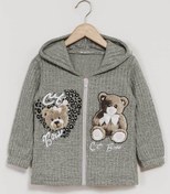 Resim Peki Bebek 5 Ekle 4 Öde Çocuk Kız Cute Bear Teddy Ayıcık Baskili Kapüsonlu Fermuarli Hirka Üst 13685 