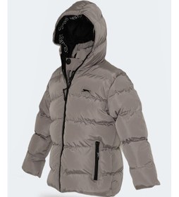 Resim Slazenger NEONS Çocuk Kapüşonlu Şişme Taş Gri Mont & Kaban 