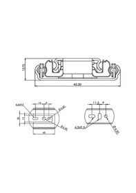 Resim En 43 Mm Frenli Teleskopik Bilyalı Çekmece Rayı Kaplamalı - 50 Cm 1 Takım Metalik 
