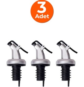 Resim Snippy 3'lü Yağdanlık Tıpası Şişe Ucu Servis Aparatı Damlatmaz Gümüş Şişe Başlığı 