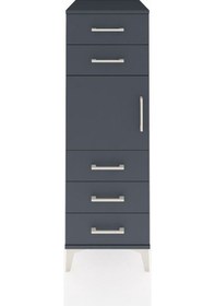 Resim Kronos Dolap Tek Raflı 5 Çekmeceli Tek Kapaklı 44x59x134 Antrasit-antrasit Antrasit 