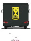 Resim DEKORANLA Doğa Temalı Kum Saati ve Dağ Ağaç Sticker, 120x70 cm, Sarı renkli dekoratif ürün 