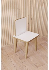 Resim Fahrettin Küçük Çocuk Sandalyesi Çocuk Oturağı Ahşap Sandalye Montessori Sandalye Beyaz 