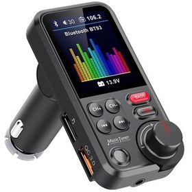 Resim Fm Verici 1.8 Inç Renkli Ekran Kablosuz El Handfree Araba Kiti Qc3.0 Hızlı Black ' Beyaz 