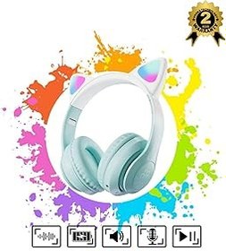 Resim Vooka Çocuk Bluetooth Kulaklık Kedi Kulaklık Pro 5.3 Akıllı Rgb Led Detaylı Bluetooth Kablosuz 