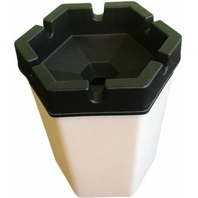 Resim Taraftar Dumansız Kokusuz Küllük Altıgen Beyaz siyah 