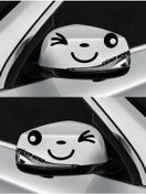 Resim Sticker World Ayna Gülücük Sticker Sağ-sol Takım Siyah 12*6 Cm 2 Li 