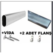 Resim Doğanmobilyahirdavat Özel Kesim Elbise Askılık Borusu Gardrop Askı Borosu 2 Adet Flanş 