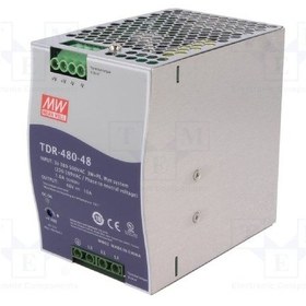 Resim Meanwell Tdr-480-48 ,3-faz/380vac 48vdc/10a Güç Kaynağı Gri 