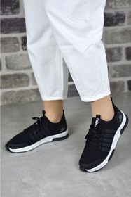 Resim Genel Markalar Siyah - Kadın Bağcıklı Rahat Spor Ayakkabı 