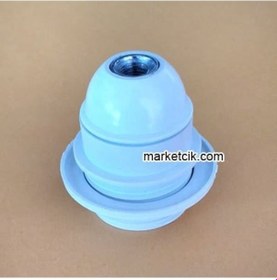 Resim Marketcik E27 Beyaz Yarım Dişli Rondelalı İtalyan Duylar 