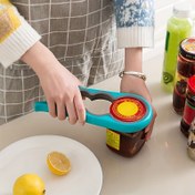 Resim 4-in-1 Çok Fonksiyonlu Kavanoz ve Şişe Açacağı, Ergonomik Kolay Tutuşlu Mutfak Aracı, Kolay Açılma, Kaymaz Plastik Kavanoz Açacağı, Kavanozlar ve Şişeler İçin Temel Mutfak Aleti 