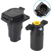 Resim 7-pın 12v Römork Fişi Amerikan Düz Bıçaklı Konnektör Adaptörü 