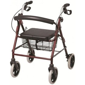Resim Rolatör Tekerlekli Yürüteç Hasta Yaşlı Oturaklı 4 Tekerli 130 Kg Taşıma Kapasiteli 