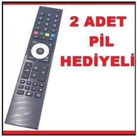 Resim Arçelik Beko Altus Uyumlu Grundig 3D Tuş Lcd Led Tv Kumandası + 2 Pil 