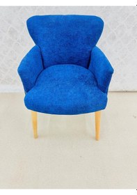 Resim Venqm Teki Berjer Koltuk Ofis Bekleme Koltuğu Kuaför Mavi 