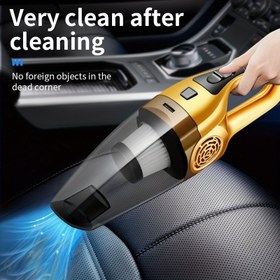 Resim Taşınabilir El Tipi Araba Süpürgesi, 12V Kablolu Ev ve Araç Kullanımı için Süpürge, Bataryasız 