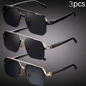 Resim 3-Pack Retro Büyük Çerçeve Yarım Çerçeveli Moda Gözlükleri Erkekler ve Kadınlar için - Vintage Stil, Hafif ve Dayanıklı, Doğum Günü Hediyeleri, Fotoğraf Aksesuarları ve Günlük Kullanım için Mükemmel, Moda Gözlükleri, Kaliteli Gözlükler 